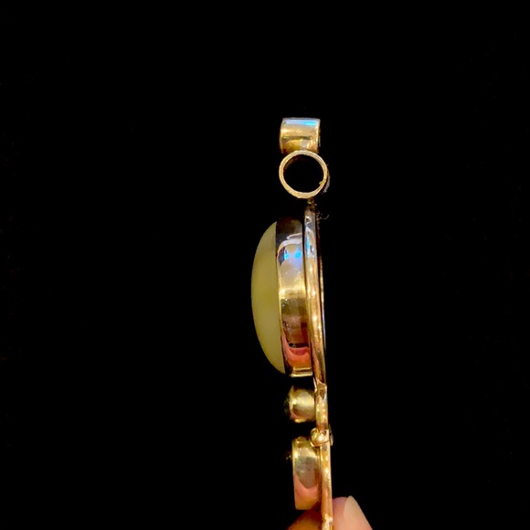 Sterling Moonstone, Peridot, & Amethyst Pendant - Vintage - Picture 5 of 9